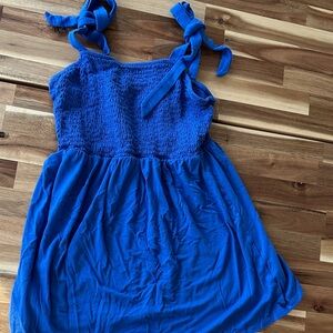 Isabel Maternity Blue Sleeveless Dress with Tie Straps